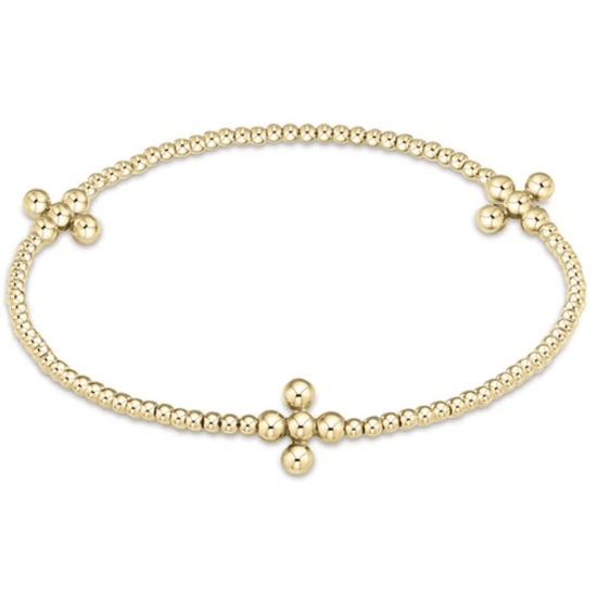 Enewton bracelet Classic Beaded Signature Cross Gold 3mm Bead