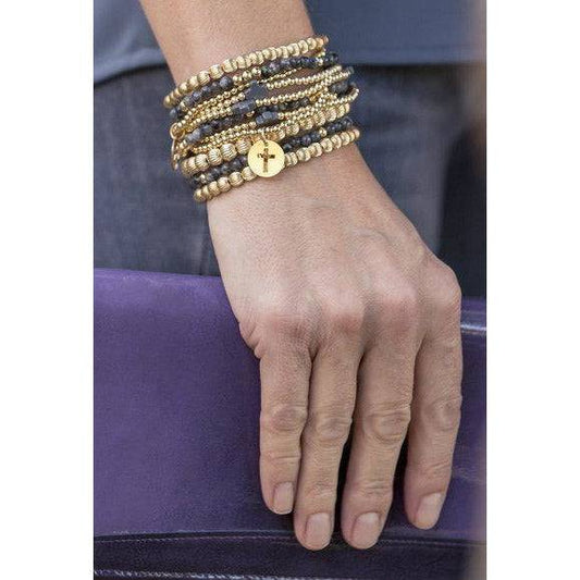 Enewton | Classic Gold 3mm Bead Bracelet- Blessed Gold Disc main image 1