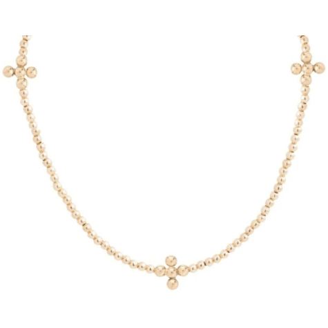 Enewton - choker signature cross gold - 2mm bead - Signature Cross - 3mm Bead - Findlay Rowe Designs