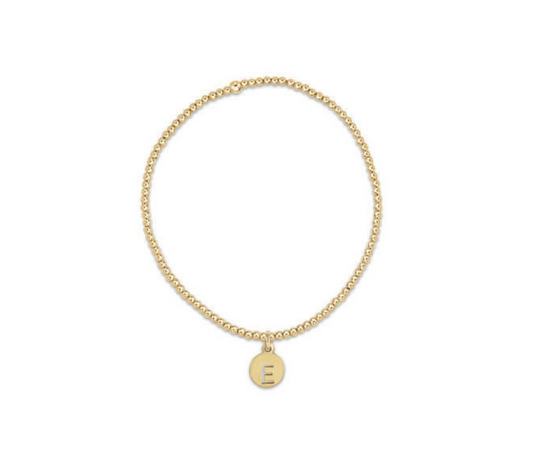 Enewton - Classic Gold 2mm Bead Bracelet - Respect Small Gold Monogram Disc - Findlay Rowe Designs