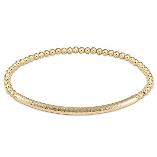 Enewton - Bliss Bar Textured 3mm Bead Bracelet - Gold - Findlay Rowe Designs