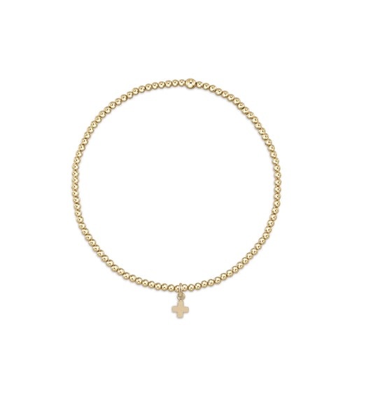 Enewton - Classic Gold 2mm Bead Bracelet - Signature Cross Small Gold Charm - Findlay Rowe Designs