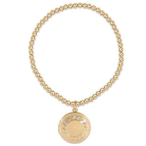 enewton - classic gold 3mm bead bracelet - cherish small gold locket - Findlay Rowe Designs