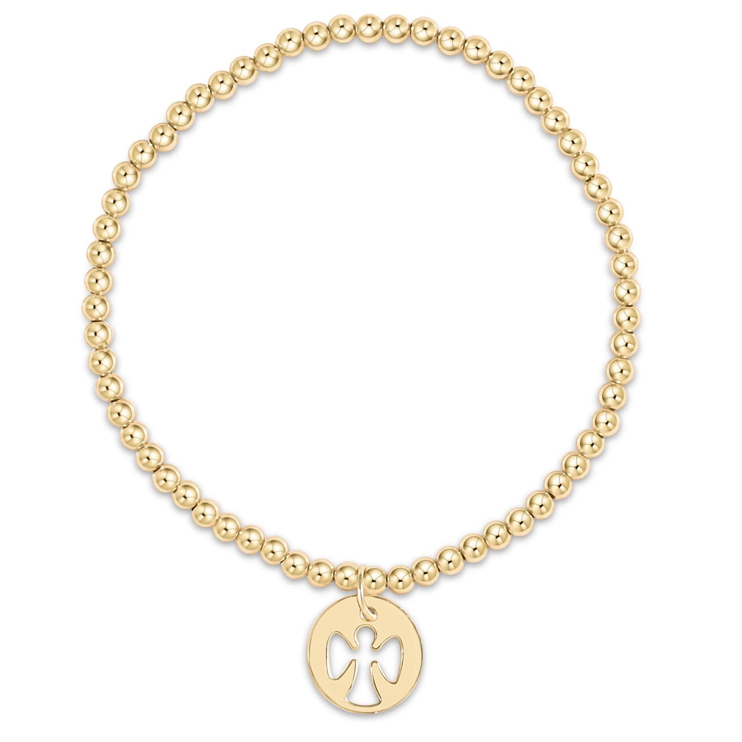 enewton - classic gold 3mm bead bracelet - guardian angel charm - Findlay Rowe Designs
