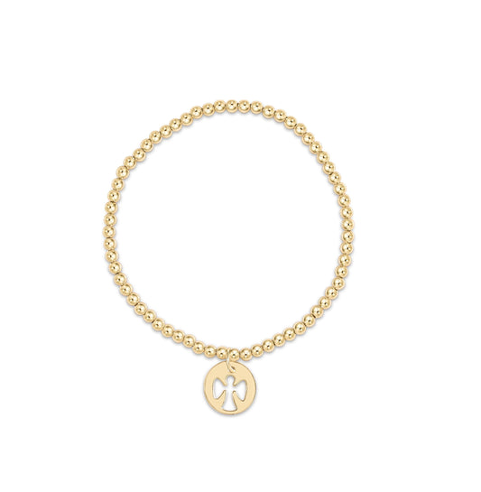 Enewton - classic gold 3mm bead bracelet - guardian angel charm