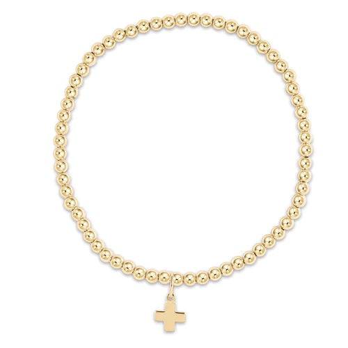 enewton - classic gold 3mm bead bracelet - signature cross gold charm - Findlay Rowe Designs
