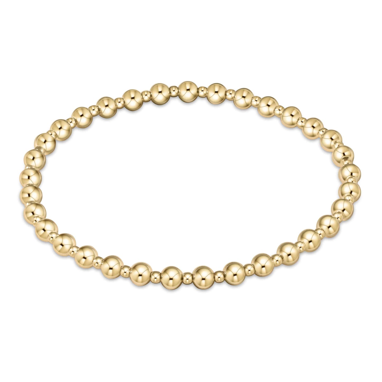 enewton - classic grateful pattern 4mm bead bracelet - gold - Findlay Rowe Designs