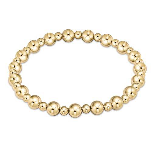 enewton -  classic grateful pattern 6mm bead bracelet - gold - Findlay Rowe Designs