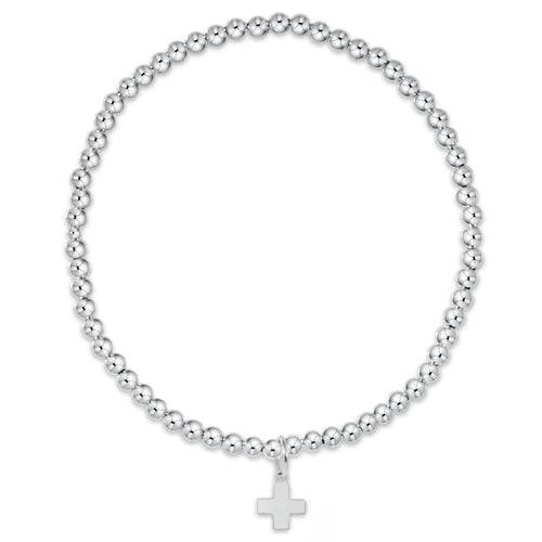 enewton - classic sterling 3mm bead bracelet - signature cross sterling charm - Findlay Rowe Designs