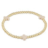 Enewton - egirl Signature Cross Gold Pattern 3mm Bead Bracelet - Off-White - Findlay Rowe Designs
