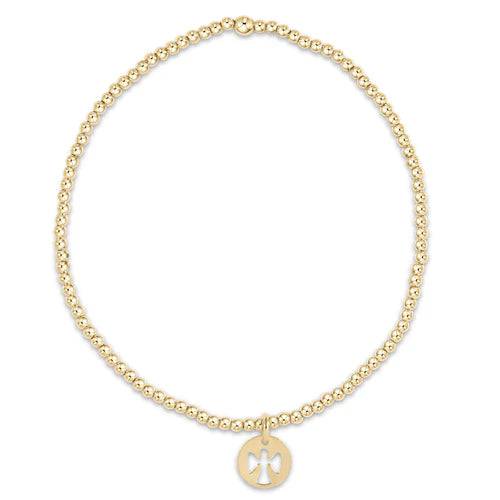 Enewton - egirl classic gold 2mm bead bracelet - guardian angel small gold disc - Findlay Rowe Designs