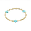 Enewton - egirl Signature Cross Gold Pattern 3mm Bead Bracelet - Turquoise - Findlay Rowe Designs
