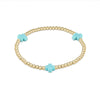Enewton - egirl Signature Cross Gold Pattern 3mm Bead Bracelet - Turquoise