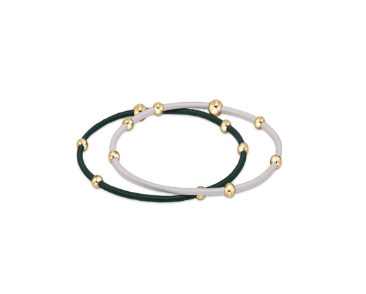 Enewton - "e"ssentials Hair Bracelet - Gameday Dark Green - White - Findlay Rowe Designs