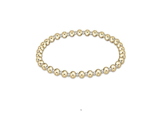 Enewton Extends - Classic Grateful Pattern 4mm Bead Bracelet - Mixed Metal - Findlay Rowe Designs