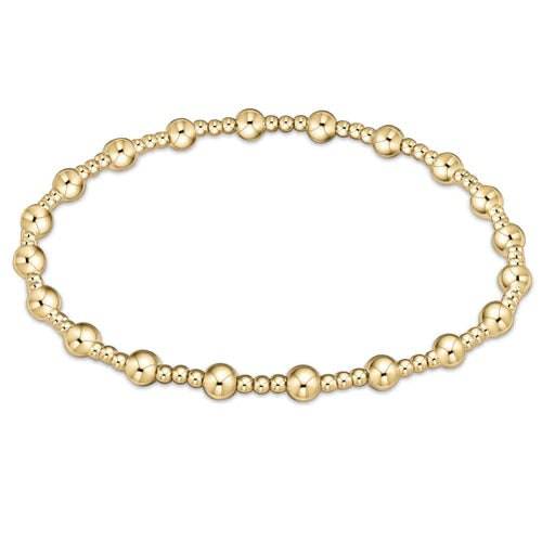 enewton extends - classic sincerity pattern 4mm bead bracelet - gold - Findlay Rowe Designs