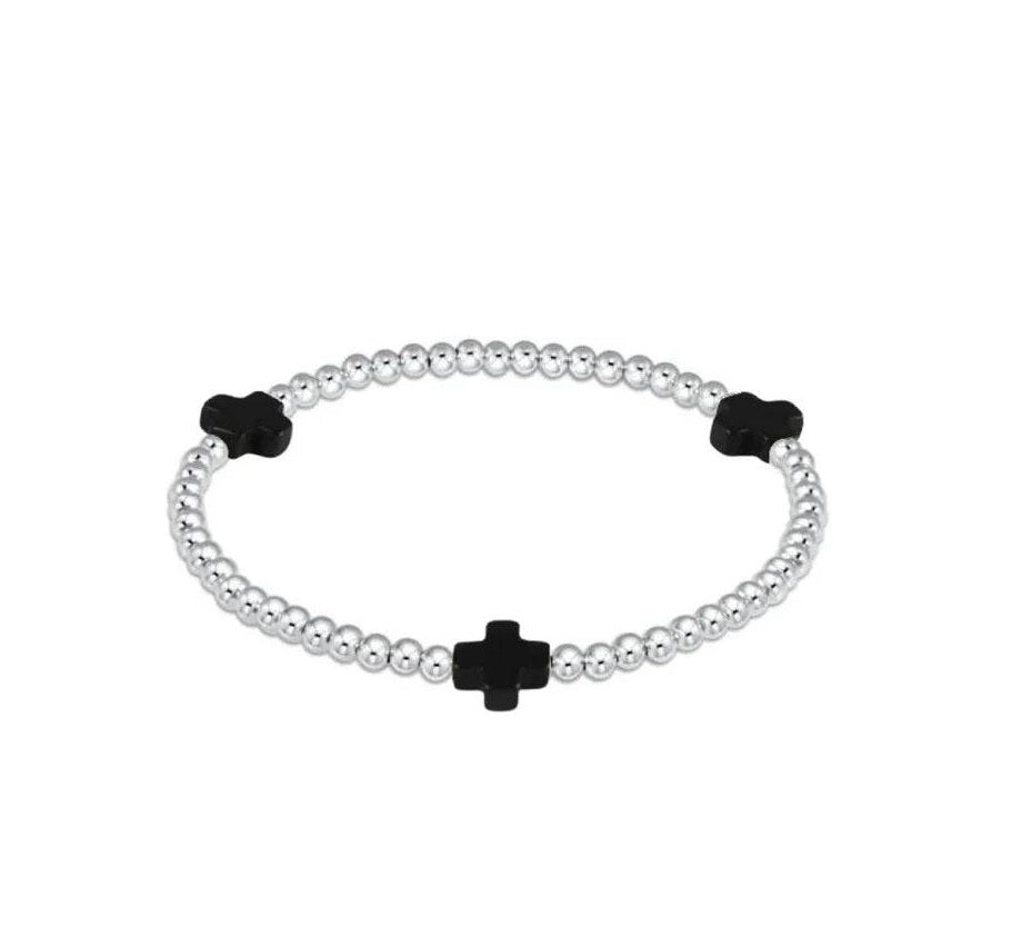 Enewton Extends - Signature Cross Sterling 3mm Bead Bracelet - Onyx
