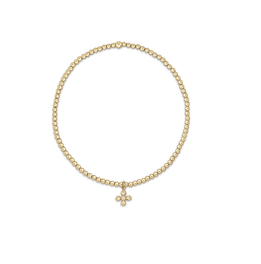Enewton - Classic Gold 2mm Bead Bracelet - Classic Beaded Signature Cross Small Gold Charm - Findlay Rowe Designs