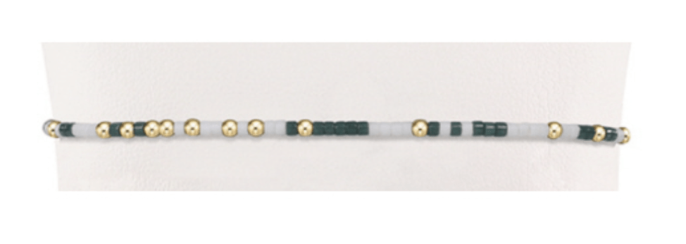 GAMEDAY DARK GREEN HOPE JOY PATTERN 2MM BEAD BRACELET main image 1