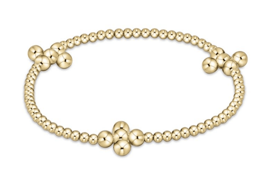 Enewton - Signature Cross Gold Pattern 2.5mm Bead Bracelet - Classic Beaded Signature Cross Gold -  4mm Bead Gold - Findlay Rowe Designs