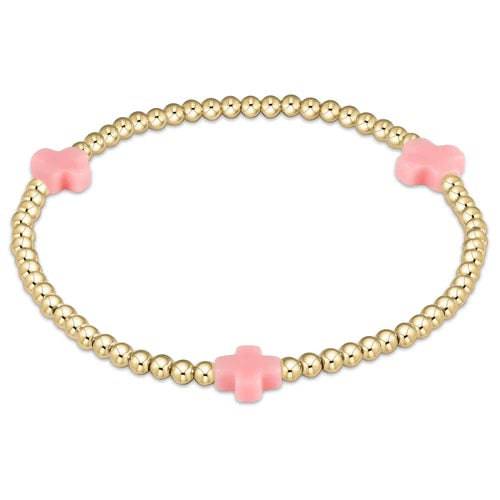 ENEWTON - signature cross gold pattern 3mm bead bracelet - Findlay Rowe Designs