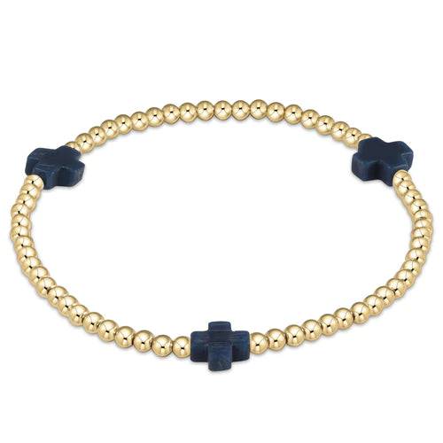 Enewton - Signature Cross Gold 3mm Bead Bracelet - Charcoal - Findlay Rowe Designs