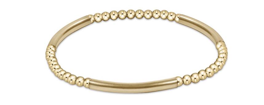 Enewton - Bliss Bar Gold Pattern 3mm Bead Bracelet - Gold - Findlay Rowe Designs