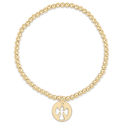 enewton extends - classic gold 3mm bead bracelet - guardian angel gold charm - Findlay Rowe Designs