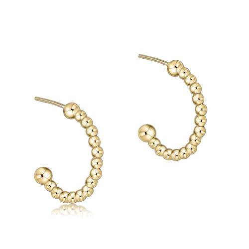 Enewton - Beaded Classic 1 inch Post Hoop - 2mm gold - Findlay Rowe Designs