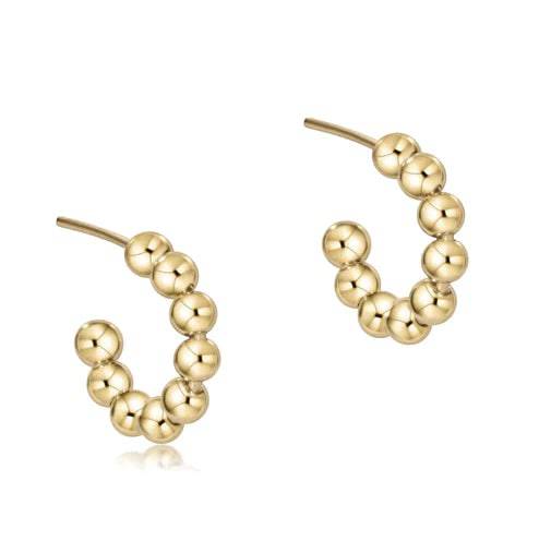 Enewton - Beaded Classic Post Hoop - 1 in 4mm gold - Findlay Rowe Designs