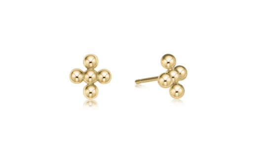 Enewton - Classic Beaded Signature Cross Stud - 4mm Bead Gold - Findlay Rowe Designs