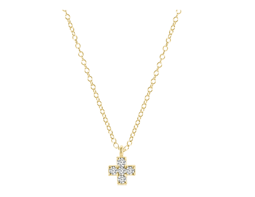 Enewton -14kt gold and diamond signature cross necklace - Findlay Rowe Designs