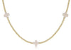 Enewton - choker signature cross gold - 2mm bead - Findlay Rowe Designs