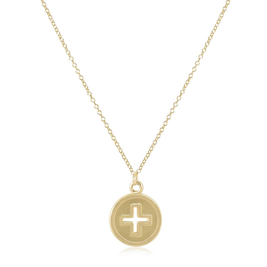 enewton - 16" necklace gold - signature cross gold disc - Findlay Rowe Designs