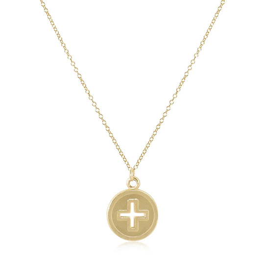 Enewton - 16in Necklace Gold - Signature Cross - Gold Disc - Findlay Rowe Designs