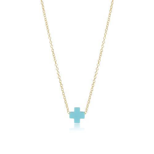 Enewton - Necklace Gold - signature cross - Turquoise - Findlay Rowe Designs