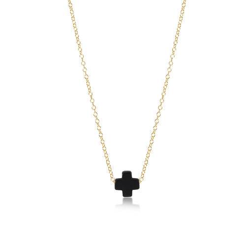 Enewton - Necklace Gold - signature cross - Onyx - Findlay Rowe Designs