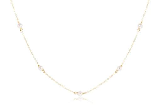 enewton -  choker simplicity chain gold - 4mm pearl