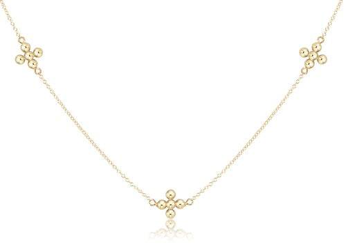 Enewton - Choker Simplicity Chain Gold - Classic Beaded Signature Cross Gold - Findlay Rowe Designs
