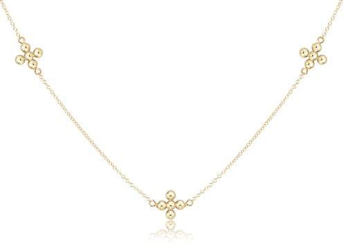 Enewton - choker simplicity chain gold - classic beaded signature cross gold - Findlay Rowe Designs
