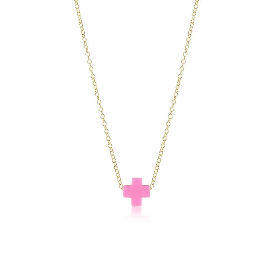 Enewton - egirl signature cross necklace gold - Bright Pink - Findlay Rowe Designs