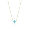 enewton - egirl signature cross necklace gold 14" - navy - Findlay Rowe Designs