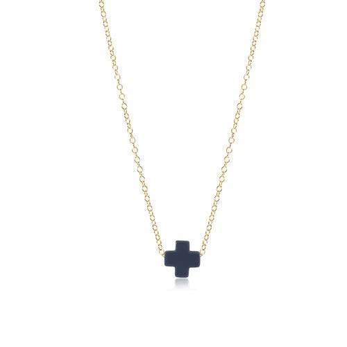 Enewton - egirl signature cross necklace gold - Navy - Findlay Rowe Designs