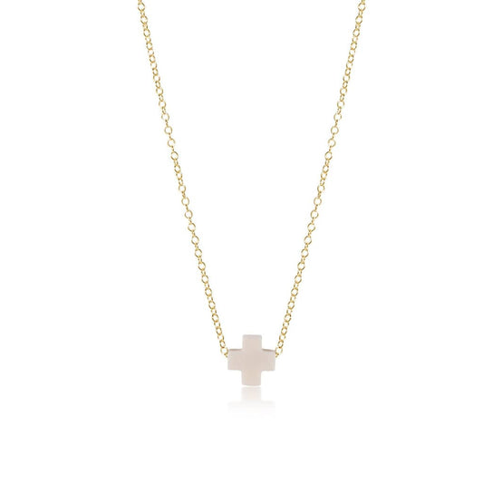 enewton - SIGNATURE CROSS NECKLACE OFF WHITE 16" - Findlay Rowe Designs