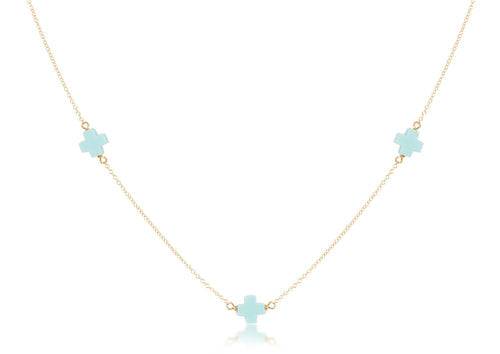 ENEWTON - choker simplicity chain gold - signature cross in Turquoise - Findlay Rowe Designs