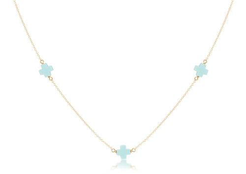 Enewton - choker simplicity chain gold - signature cross turquoise - Findlay Rowe Designs
