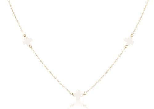 ENEWTON -choker simplicity chain gold - signature cross in White - Findlay Rowe Designs