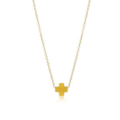 ENEWTON - 16" necklace gold - signature cross in Canary - Findlay Rowe Designs