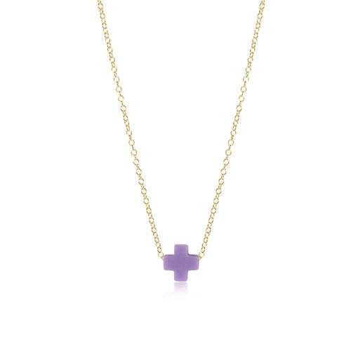 ENEWTON - 16" necklace gold - signature cross in purple - Findlay Rowe Designs
