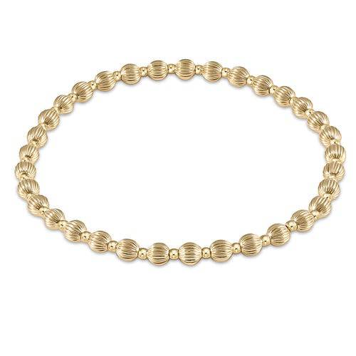 Enewton - Dignity grateful pattern 4mm bead bracelet - gold - Findlay Rowe Designs